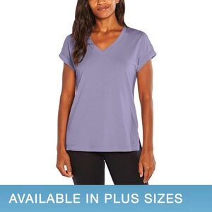 NWT Banana Republic Womens V-Neck T-Shirt Persian Violet XL Rolled Cuff 1562662
